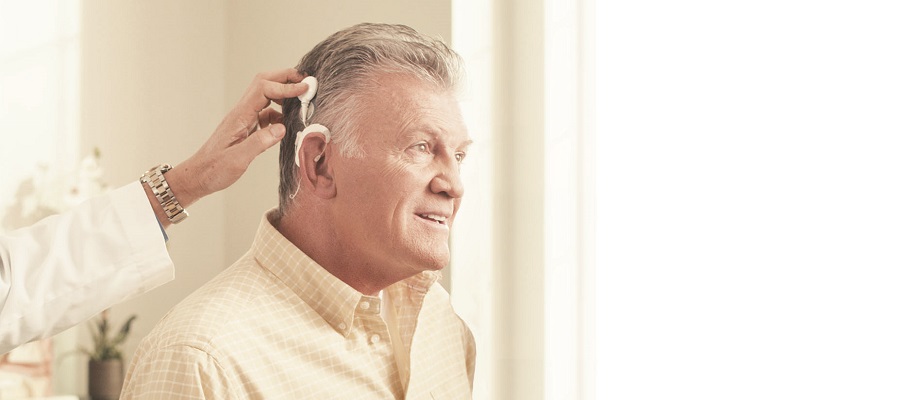 man with cochlear implant