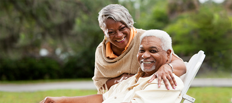 Smiling Older Couple Outdoors